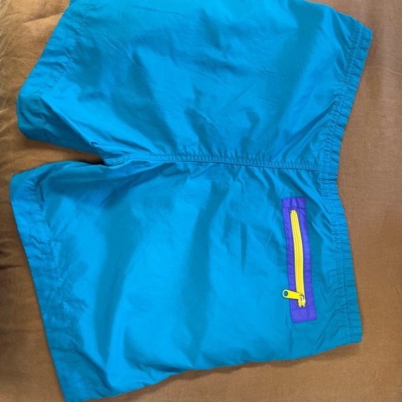 Vintage Sierra Design Trunks Mens L NYLON Swim Shorts Mesh Lined  Teal/Purple - Picture 8 of 8